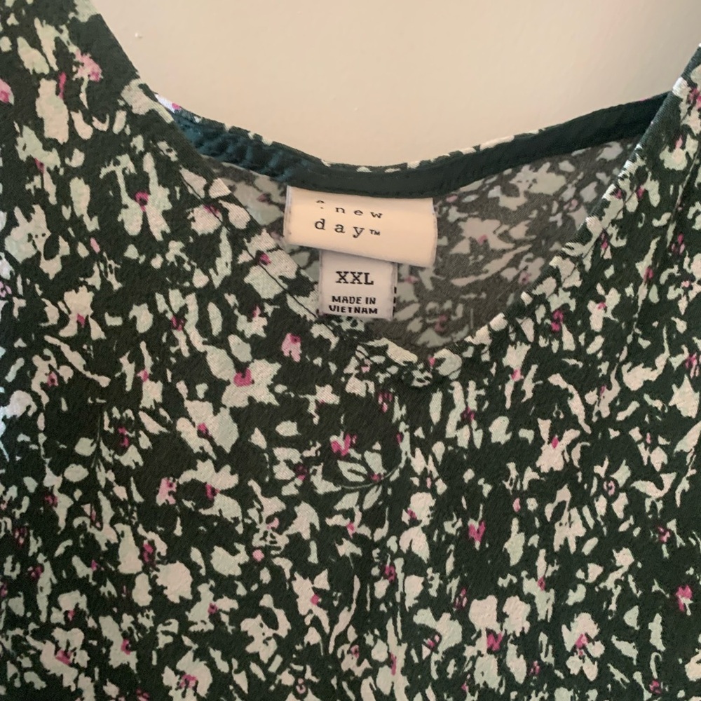 a new day Green Floral Maxi Dress with White and Pink Sprigs